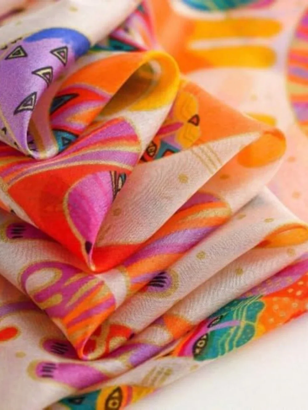Luxurious 100% Mulberry Silk Floral Scarf - Lightweight Large Shawl Wrap for